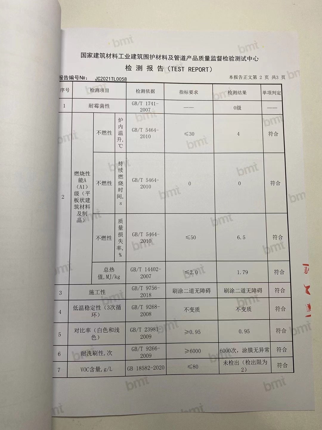 秦森2021年新版無機涂料檢驗報告